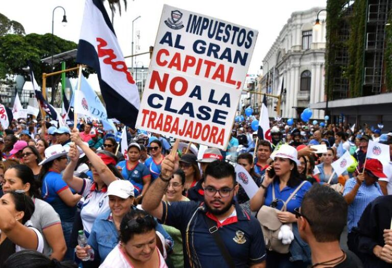 Trabajadores públicos de Costa Rica en pie de lucha por Ley de Empleo y acuerdo con el FMI