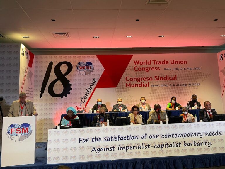 El XVIII Congreso Internacional de la FSM reunió a más de 500 sindicalistas de todo el mundo