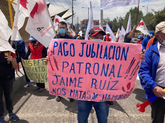 FUT Ecuador denunció intimidación y represión contra los trabajadores y jubilados del Pichincha