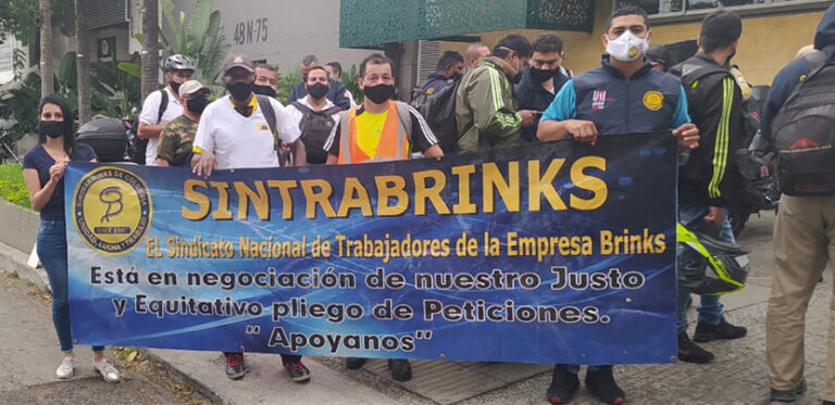 El Sindicato de Trabajadores de la empresa Brinks de Colombia expuso las amenazas contra su dirigencia
