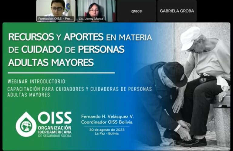 La oficina de la OISS en Bolivia realizó una capacitación para Cuidadores/as de Personas Adultas Mayores