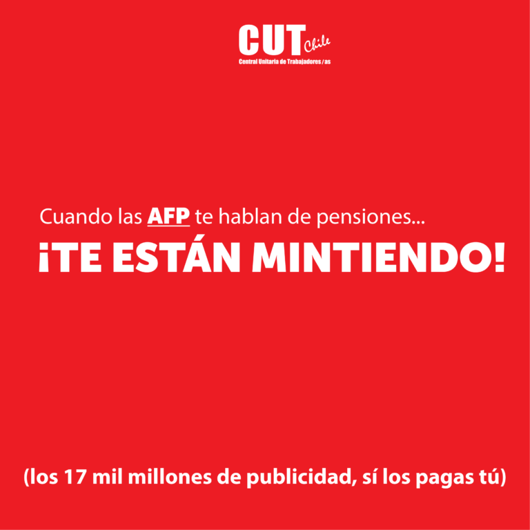 La CUT Chile contra el «negocio» de las pensiones: «No permitiremos la mercantilización de la seguridad social»
